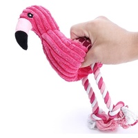 Mainan Kunyah Anjing Anti Gigit Warna Pink Flamingo dengan Suara Berderit untuk Anjing Kecil hingga Besar (Grosir)