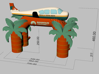 Arche gonflable géante personnalisée en forme de palmier tropical et d'avion pour les expositions, les spectacles et les événements promotionnels