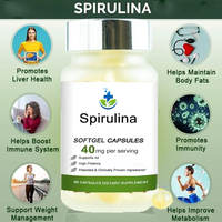 Suppléments santé vitamine B12 gélules booster d'énergie spiruline biologique pour le cerveau