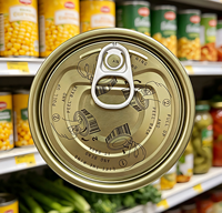 300 #   Couvercles de boîtes de conserve EOE à ouverture facile, chromés double or, 72,9 mm, pour maïs en conserve