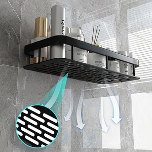 Estante de aluminio para ducha montado en la pared del baño, estantes organizadores, estantes cosméticos, soporte de almacenamiento, accesorios de baño para inodoro, esquina - Product Image 3