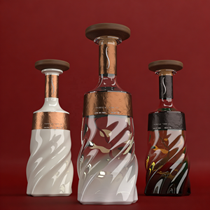 Botellas de Licor de Vidrio de Lujo Personalizadas, <span class=keywords><strong>Botella</strong></span> de Vino con Tapas para Ginebra y Absint, <span class=keywords><strong>Botella</strong></span> de Vino de Vidrio Vacía - Product Image 1