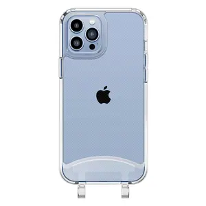 IPhone Trường hợp với có thể tháo rời dây chuyền dây bền vá có thể điều chỉnh Crossbody điện thoại di động dây đeo