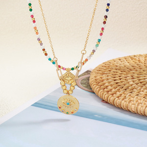 Gioielli alla Moda Trendy Y2K Collana con Ciondoli di Perline Placcata in Oro 18K in Ottone per Donne Anniversario - Product Image 2
