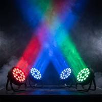Mini projecteur LED plat 18x10W RGBWA UV 4-en-1 5-en-1 6-en-1 DMX512 pour éclairage de scène, mariage, événement, église