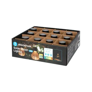 Luce solare a LED da giardino, in acciaio inossidabile e vetro martellato, RGB, ideale per illuminare il prato e decorare gli spazi esterni. - Product Image 3