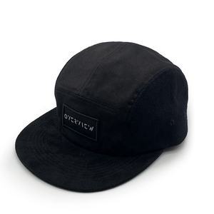 قبعة كامبر شبكية سوداء مخصصة بخمسة ألواح مع رقعة مطرزة خاصة، بتصميم عصري على طراز Y2K للرياضات الخارجية - Product Image 2