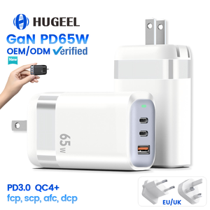 65W GaN Hızlı Şarjlı Laptop USB-C Güç Adaptörü, QC3.0 Katlanabilir Tasarım ve Geri Çekilebilir Kablo ile 3'ü 1 Arada Laptop Seyahat Adaptörü - Product Image 2