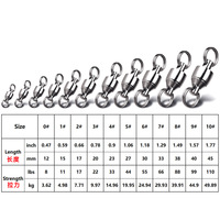 Swivel Pancing Bola dengan Cincin Terpisah Baja Anti Karat, Konektor Swivel Pancing Laut Dalam, Pengait Snap