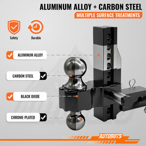 <span class=keywords><strong>Attelage</strong></span> de <span class=keywords><strong>remorque</strong></span> robuste AUTOBOTS réglable à trois boules, 1-78 pouces, 2 pouces, 2-5/16 pouces, compatible avec un récepteur de 2 pouces, <span class=keywords><strong>attelage</strong></span> de <span class=keywords><strong>remorque</strong></span> à chute de 8 pouces - Product Image 4