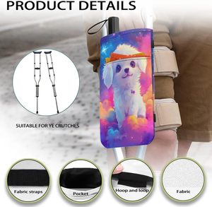 Échantillon gratuit : Sac de transport réglable pour béquilles et cannes, en aluminium, pour personnes âgées, avec embouts de remplacement en caoutchouc pour béquilles - Product Image 5