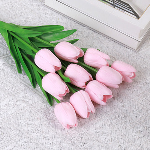 Fleurs artificielles haut de gamme en forme de tulipe, exclusivité transfrontalière, pour la maison, l'hôtel, les mariages, accessoires de photographie, sensation de toucher réaliste et forme naturelle - Product Image 4