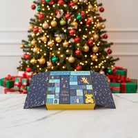 Calendriers de l'Avent, boîte-cadeau magnétique à double porte, surprise de Noël, boîte à chocolat, dessert, emballage en papier rigide, gaufrage dur