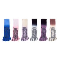 Chaussettes antidérapantes côtelées en coton à cinq doigts avec logo personnalisé, idéales pour le Pilates, la barre, le yoga et le Reformer pour femmes