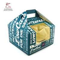 Caja de comida de boda con logotipo personalizado, embalaje transparente con ventanas, tablero de pastel, caja de pastel de cumpleaños con asa