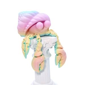 Vashine 3D-geprinte kleurrijke heremietkreeft grappige zeedieren kindercollectie speelgoed 3D-geprint flexibel kristal heremietkreeft speelgoed - Product Image 4