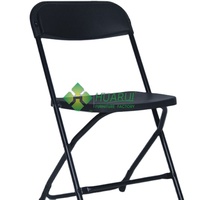Chaise de jardin pliante au design traditionnel blanc Cadre en plastique en acier avec dos de ventilateur pour salle à manger Hôtel Ferme Mobilier d'extérieur