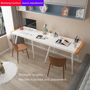 China factory mobili per ufficio semplice <span class=keywords><strong>scrivania</strong></span> per computer in vetro temperato una lunga <span class=keywords><strong>scrivania</strong></span> da studio a doppio carattere - Product Image 5