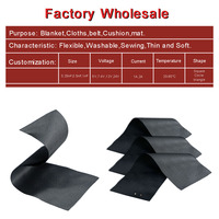 Kit de 4 láminas calefactoras de grafeno con un controlador para cuatro películas calefactoras, tamaño y voltaje personalizables para chalecos, chaquetas y ropa con calefacción.