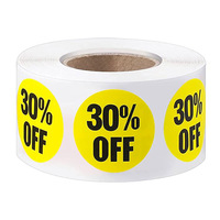 Étiquettes de prix en papier imprimées sur mesure, autocollantes, rondes, pour la vente au détail, autocollants de prix colorés, étiquettes de transfert thermique pour les magasins, les supermarchés