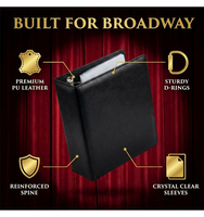 Porte-documents Haoran noir pour programmes de spectacles de Broadway, cadeaux pour le théâtre musical, organiseur de programmes, classeur de menus, avec logo personnalisé