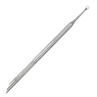 Stylo de manucure à double tête en acier inoxydable pour l'exfoliation, préparer la peau morte, cercle, biseau, pelle à cuticules