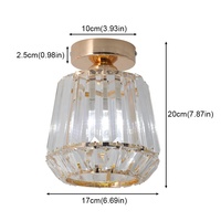 Lampe de plafond en cristal LED moderne en acier inoxydable personnalisée en usine pour couloir, allée, entrée, éclairage de salon