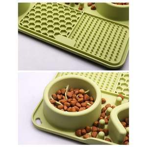 High Capacity Durable Personalized <b>Dog</b> Bowl Silicone Pet Lick <b>Mat</b> Rectangle Pet Slow Feeder Bowl - Product Image 6