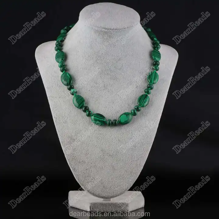 Green Stone Flat Beads, DIY Gemstone Beads - Dearbeads