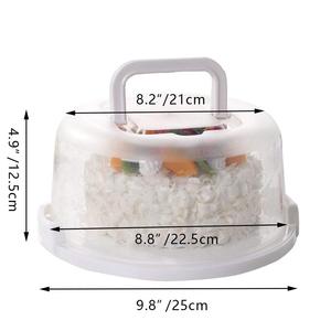 Support à gâteau <span class=keywords><strong>2</strong></span>-en-1 en plastique avec poignée sécurisée et couvercle dôme rond, réutilisable ou jetable pour un transport en toute sécurité - Product Image 2