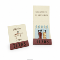 Allumettes personnalisées imprimées avec motif de bottes de cowboy western, allumettes personnalisées pour mariage, livrets d'allumettes personnalisés