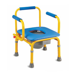 Orientmed 3-en-1 Chaise de chevet pliable Siège de toilette portable en aluminium et acier pour personnes âgées également utilisable comme fauteuil roulant - Product Image 1