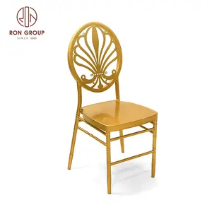 Vente en gros Chaises de mariage empilables Chaise d'hôtel en métal doré Napoléon Chiavari pour événement et banquet