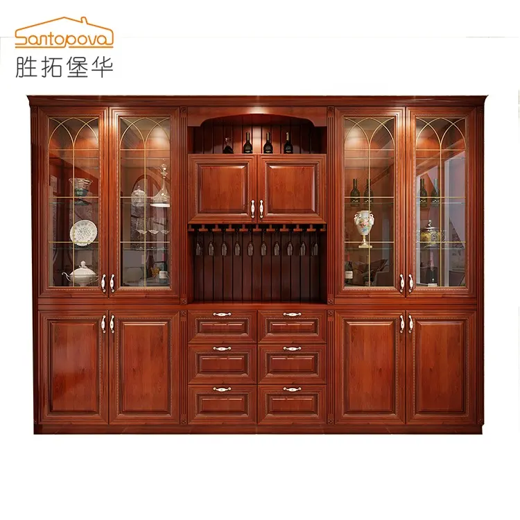 Muebles modernos de lujo para el hogar, armario de vino de madera maciza, antiguo, para sala de estar y comedor, de china