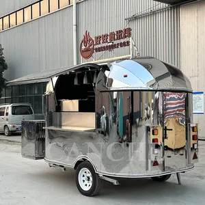 Camion de café mobile en acier inoxydable personnalisé, remorque de camping en plein air - Product Image 1