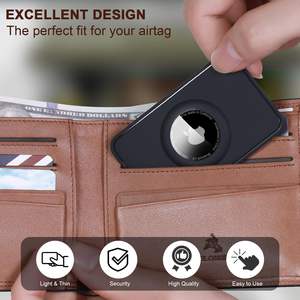 Porte-cartes portefeuille ultra mince airtag pour AirTag Tag Card <span class=keywords><strong>Flex</strong></span> Credit Card Wallet Case Holder for AirTag for Purse Handbag Backpack - Product Image 2