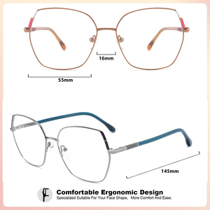 Unisex xu hướng 2025 kim loại không theo toa chống-ánh sáng màu xanh bướm kính quang học khung mùa xuân chân thời trang Robo - Product Image 2