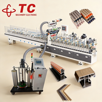 Machine de placage de cadres de portes électronique multifonctionnelle TC Machinery, colle thermofusible PUR, moteur, film PVC, puissance 25 kW, facile à utiliser