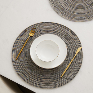 Mantel individual redondo antideslizante, color gris oscuro y marrón, estilo occidental, para la mesa del comedor del hogar. - Product Image 4