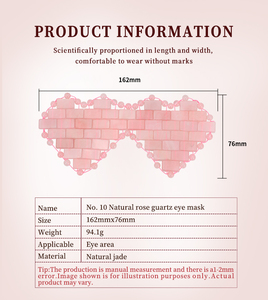 Maschera per Occhi in Quarzo Rosa Naturale Lavabile, Certificata CE, per Alleviare lo Stress e Favorire il Sonno, con Logo Personalizzato - Product Image 2