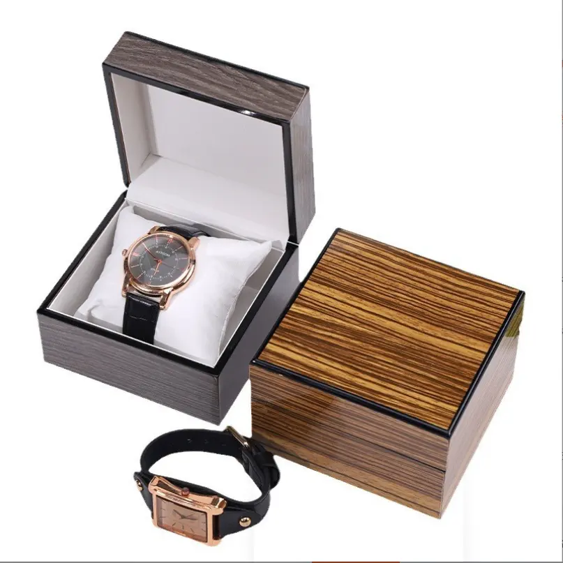 Lacquered wooden Clamshell watch box