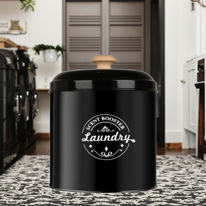 <strong>Black</strong> Iron Classic Square Clothing Organizer Storage Boxes <strong>Bins</strong> 3-6L Capacity Lacquer Finish <strong>Laundry</strong> Room Scent Booster Beads - Product Image 1