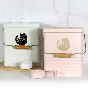 Recipiente de comida para perros hermético de hierro galvanizado de Metal Dropshipping, 5kg de capacidad de carga, aplicación en habitación, contenedor de tratamiento con juego de cucharas - Product Image 2