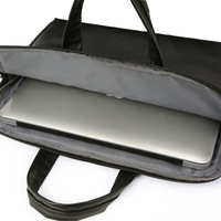 Sac pour ordinateur portable en PU noir simple, résistant à l'usure et aux chocs, pour hommes, usage quotidien professionnel, vente en gros d'usine