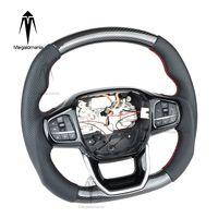 Volant en cuir et fibre de carbone personnalisé Memalonania Sports Fit pour Transit Tourneo C-MAX Kuga St V348 Mk8 2018-2023, garantie 1 an