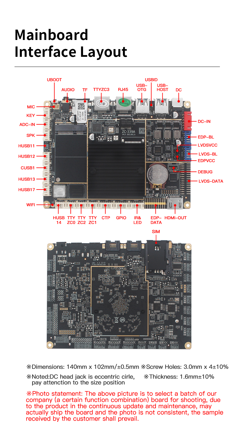 Rockchip RK3399 Android/linux Motherboard for OEM Development