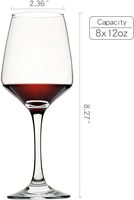Vente en gros de verres à vin rouge sur pied de couleur avec logo personnalisé Lot de 6 verres durables transparents de 12oz sans plomb et classiques