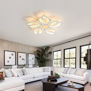 Đèn trần <span class=keywords><strong>LED</strong></span> hiện đại phòng khách, kiểu hoa 5 cánh mới nhất, bán buôn bán lẻ, 635MM 60W, có thể điều chỉnh độ sáng, sáng đẹp - Product Image 5