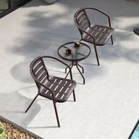 Table et chaises pliantes de jardin en fer forgé, design moderne simple, imperméable, protection solaire, pour l'extérieur