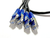 XXD RJ45 Montaje en panel Cable de extensión macho a hembra Cat5e Cable Ethernet de parche con bloqueo de tornillo Cables de comunicación de 1 a 4 puertos